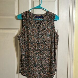 Apt 9 floral tank with front zipper. Size medium